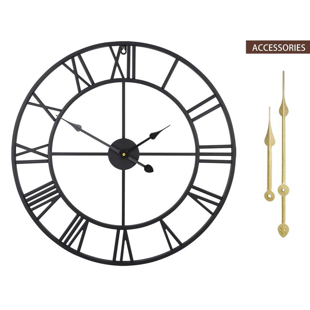Black Modern Metal Rustic Wall Clocks