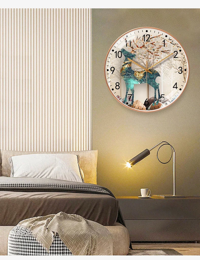 20Cm Wall Clocks Hanging Clock Bed Room Living Room Wall Clock with Silent Mechanism Battery Operated Wall Watch Decor Clocks