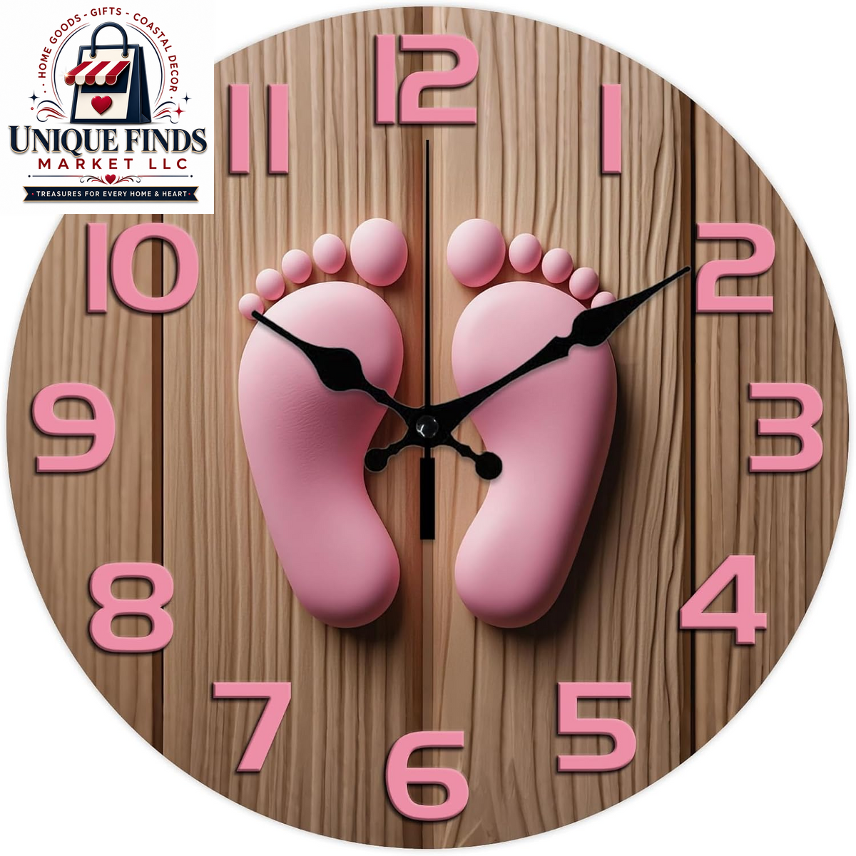 CHGCRAFT Industrial-Style 12-Inch Round Wall Clock with Guitar Pattern