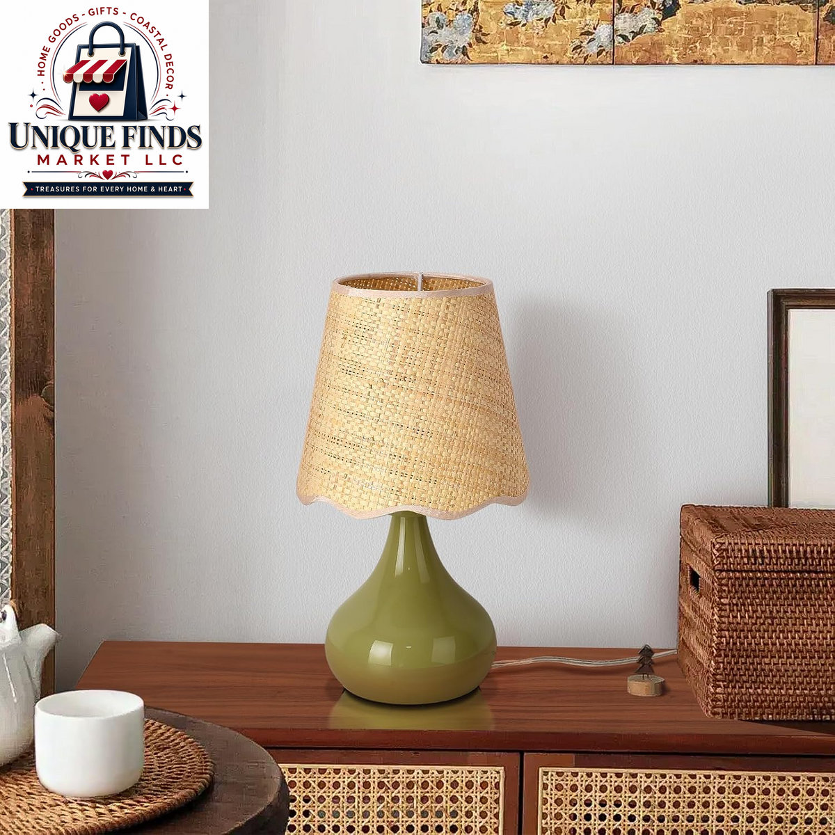 Ziqqeelam Rattan Small Bedside Table Lamp - Boho Mini Table Lamp for Nightstands, Ideal for Farmhouse Decor and Compact Spaces in Bedrooms, Kitchens, and Dorms