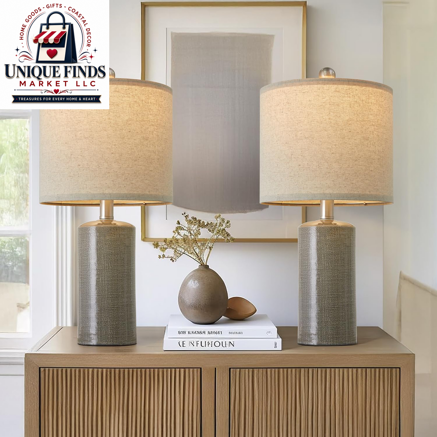 Small Table Lamps Set of 2 for Living Room 20.25" Blue Lamps Bedside Lamps