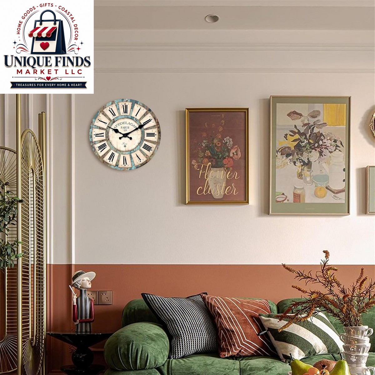 Elegant Rustic Wood Battery-Operated Silent Wall Clock - 12 Inch