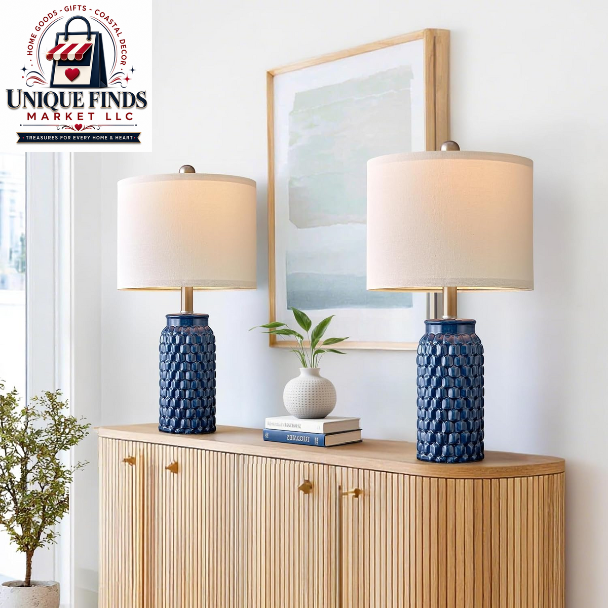 Set of 2 Pink Ceramic Nightstand Lamps, 20.5 Inches
