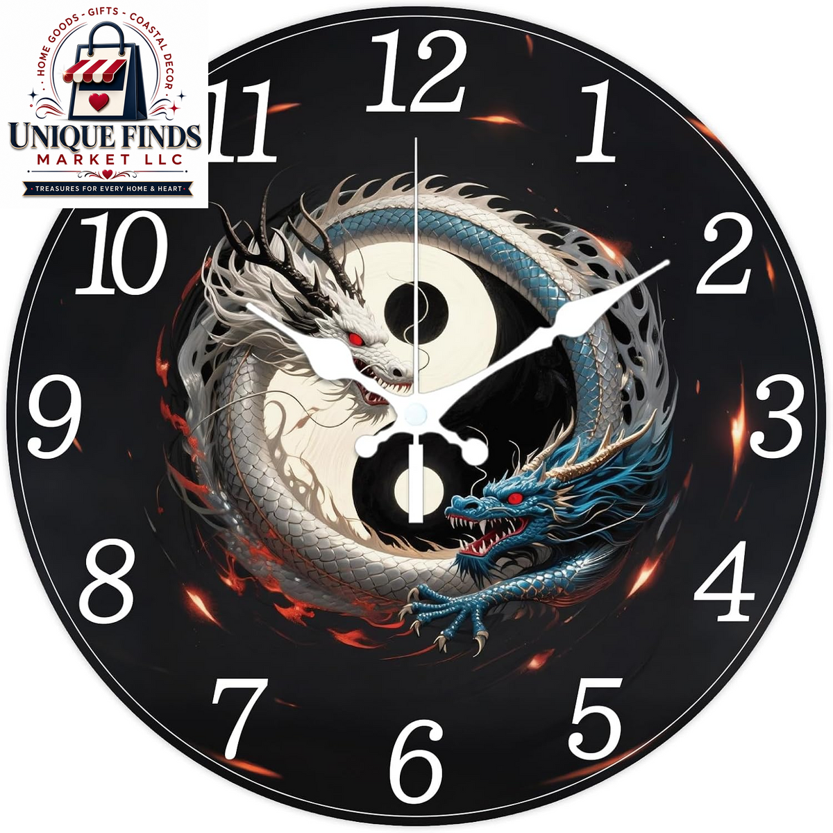 CHGCRAFT Industrial-Style 12-Inch Round Wall Clock with Guitar Pattern