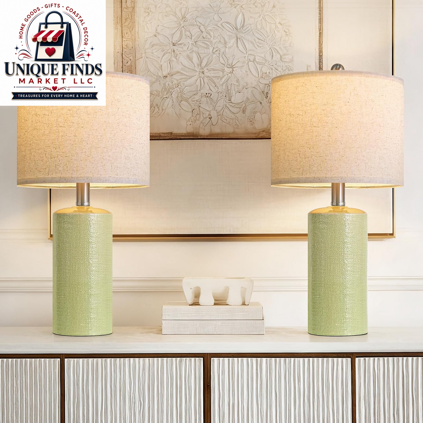 Small Table Lamps Set of 2 for Living Room 20.25" Blue Lamps Bedside Lamps