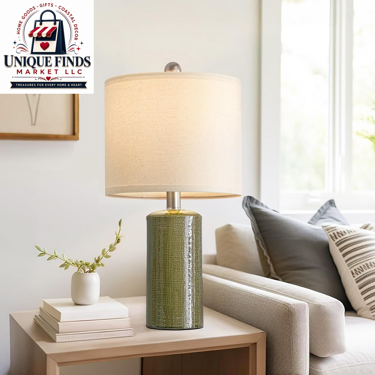 Set of 2 Modern 20.25" Ceramic Table Lamps for Living Room