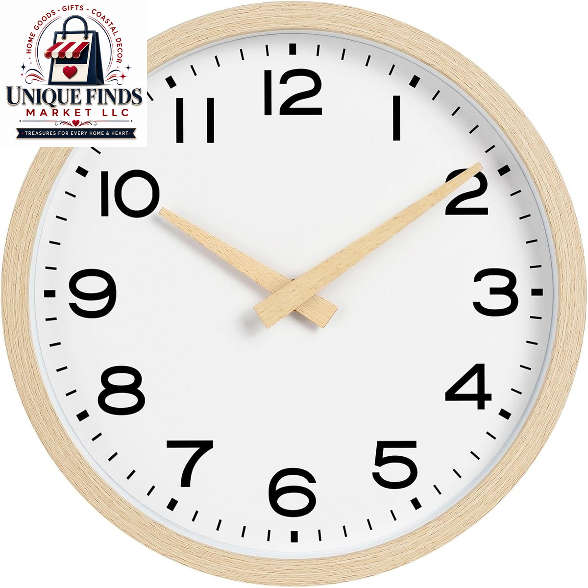 AKCISOT 12-Inch Silent Battery-Operated Analog Wall Clock in Silver