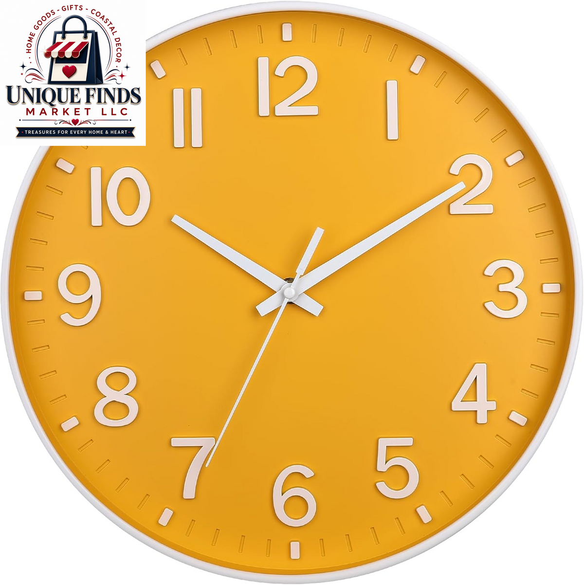HZDHCLH 12-Inch Battery Operated Silent Wall Clock in Green