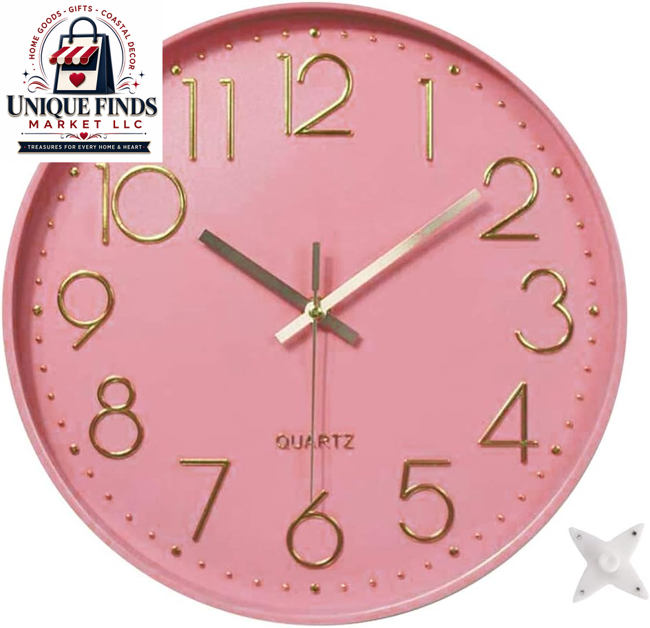 12-Inch Silent Quartz Wall Clock - Non-Ticking Battery Operated Round Clock for Home, Kitchen, Office, School, and Living Room Decor (Mint Green)