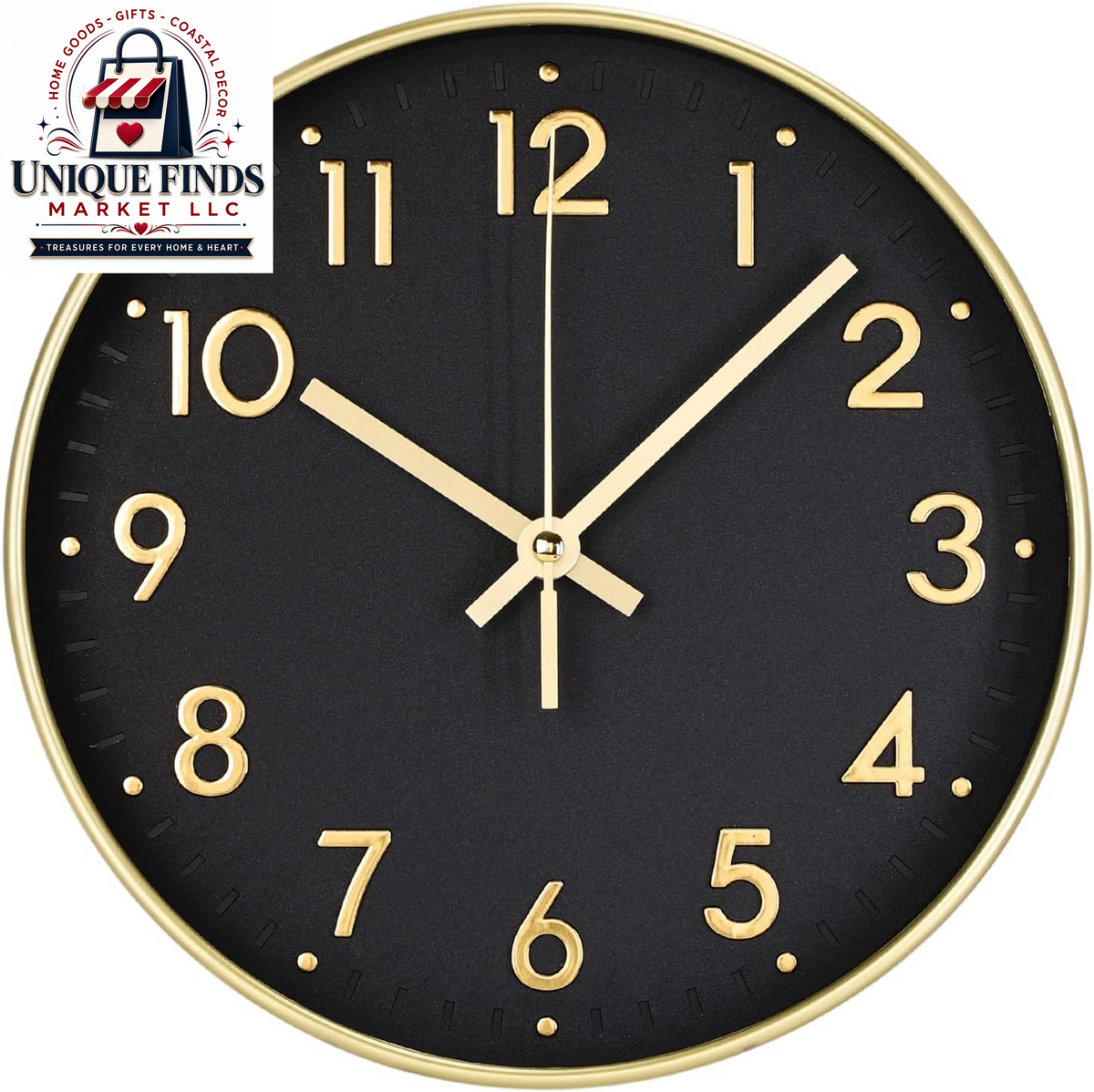 12-Inch Blue Modern Quartz Wall Clock - Silent Non-Ticking Battery Operated Decorative Timepiece for Living Room, Bedroom, Kitchen, and Office - Ideal Gift Option