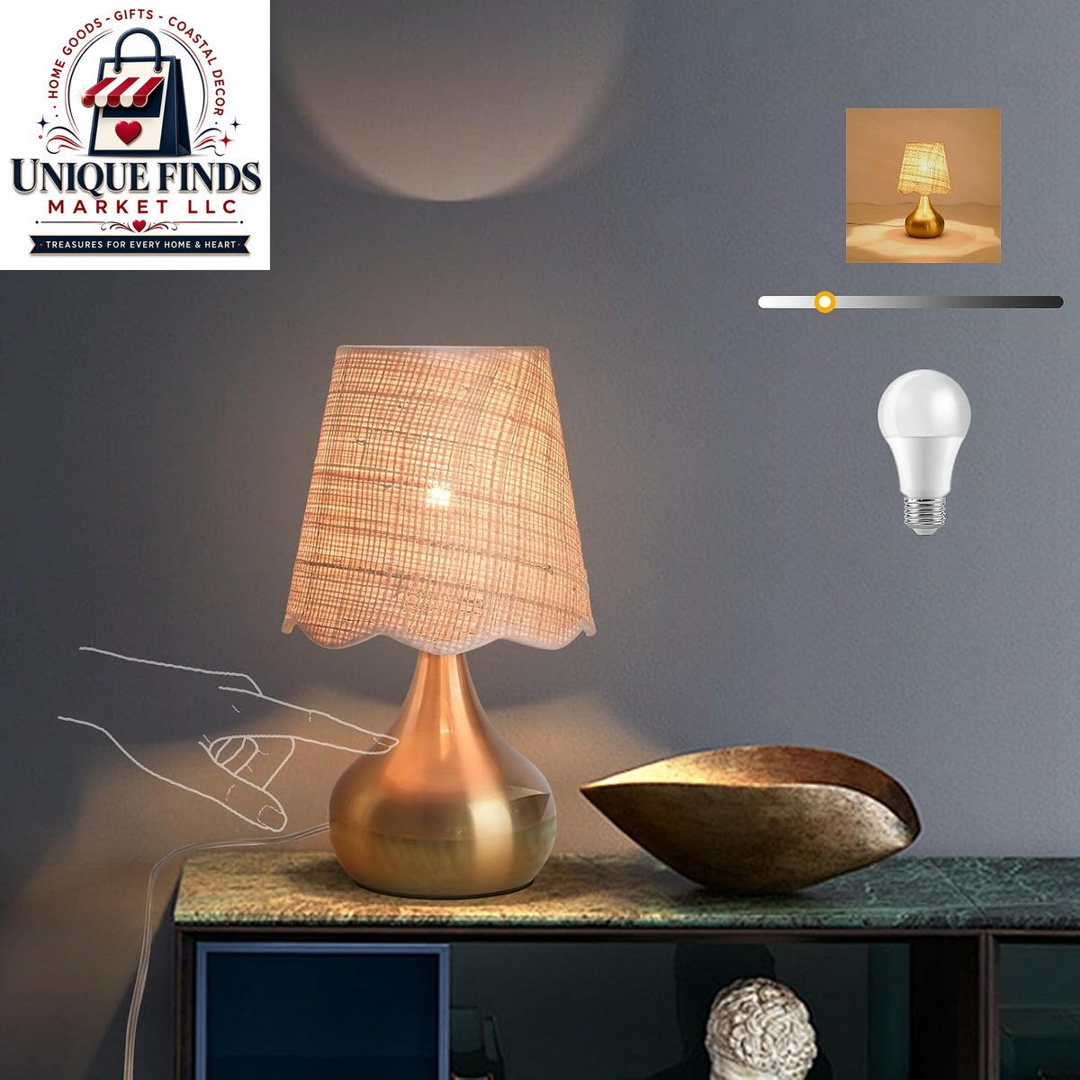 Ziqqeelam Rattan Small Bedside Table Lamp - Boho Mini Table Lamp for Nightstands, Ideal for Farmhouse Decor and Compact Spaces in Bedrooms, Kitchens, and Dorms