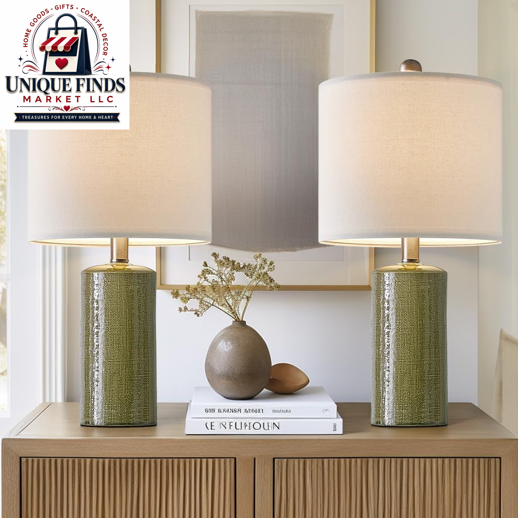 Small Table Lamps Set of 2 for Living Room 20.25" Blue Lamps Bedside Lamps