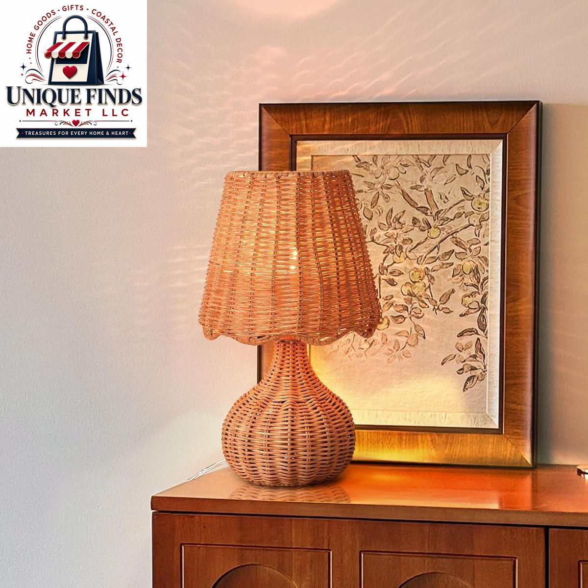 Ziqqeelam Rattan Small Bedside Table Lamp - Boho Mini Table Lamp for Nightstands, Ideal for Farmhouse Decor and Compact Spaces in Bedrooms, Kitchens, and Dorms