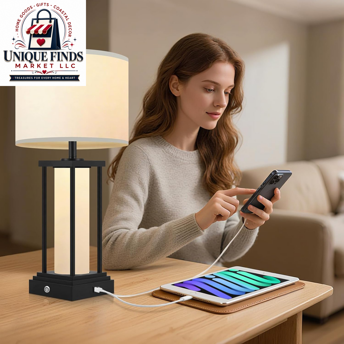 26.8'' Farmhouse Table Lamps, Table Lamps for Livingroom(Bulbs Included)