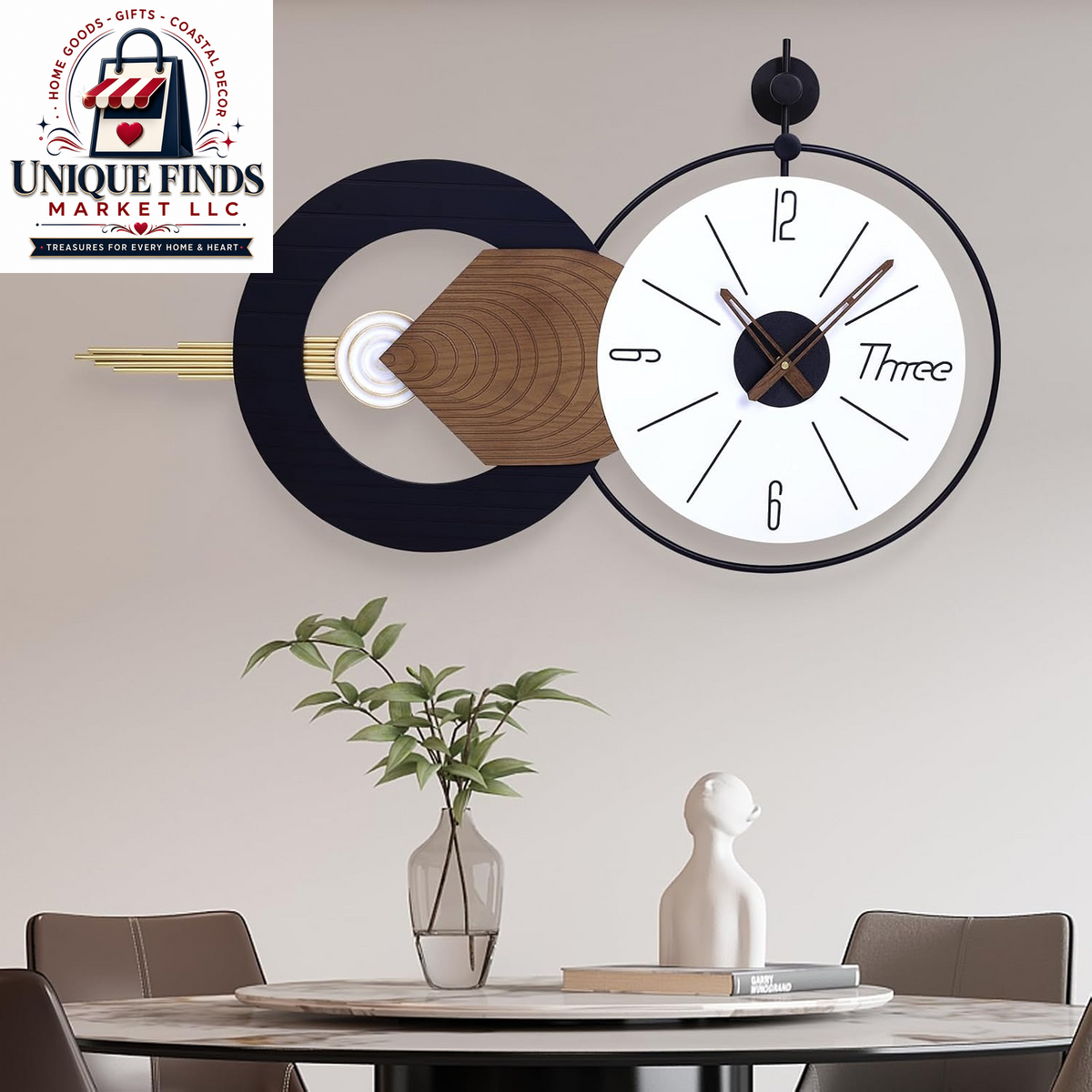 12-Inch Battery-Operated Wooden Wall Clock - Non-Ticking Quartz Analog Clock for Home and Classroom Decor - Easy to Install and Read