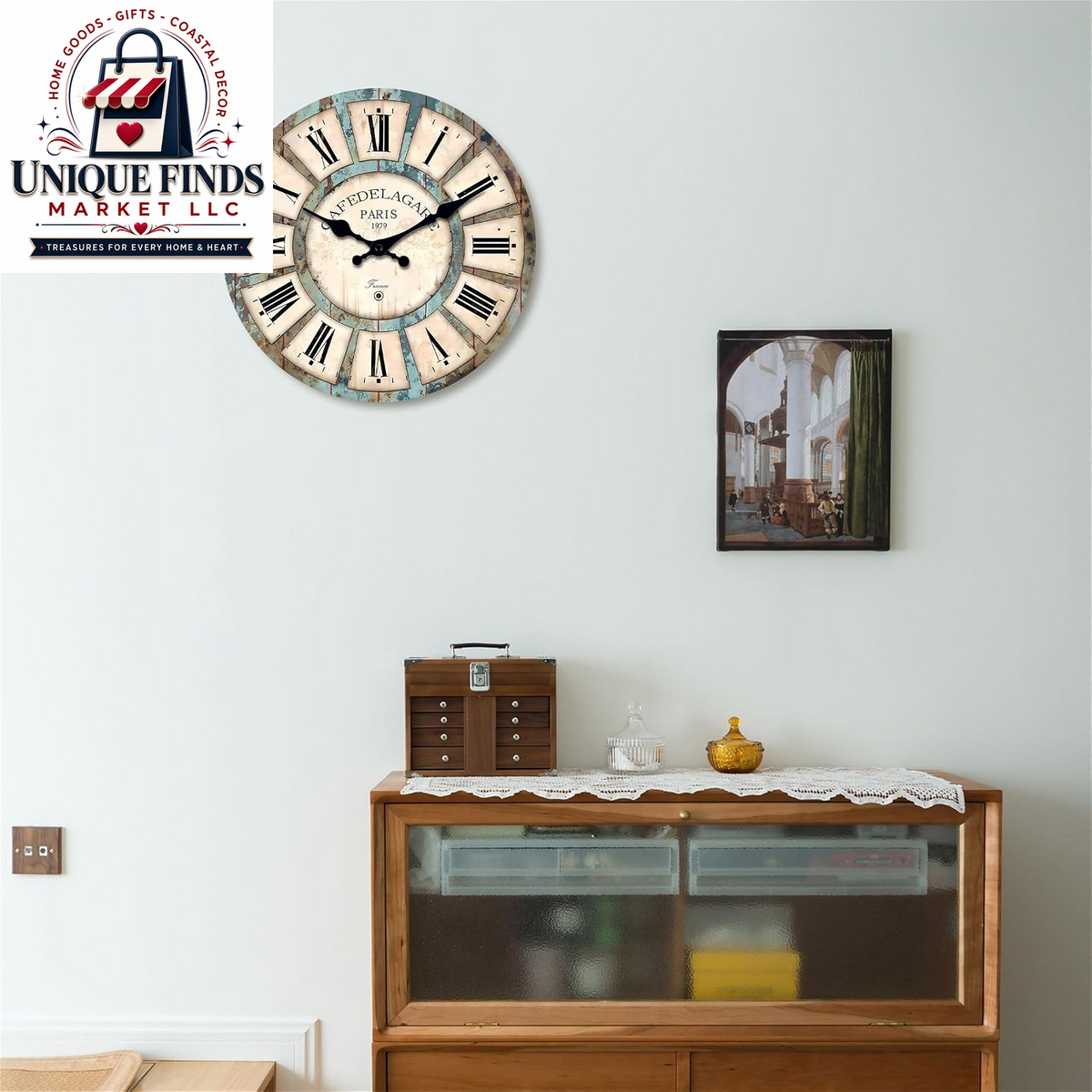 Elegant Rustic Wood Battery-Operated Silent Wall Clock - 12 Inch