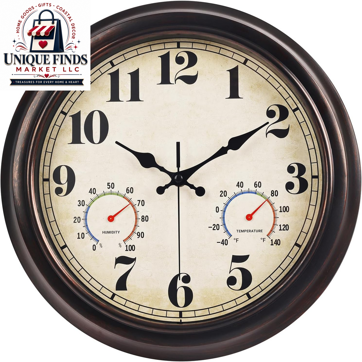 JENLYSTIME 12-Inch Blue Retro Wall Clock