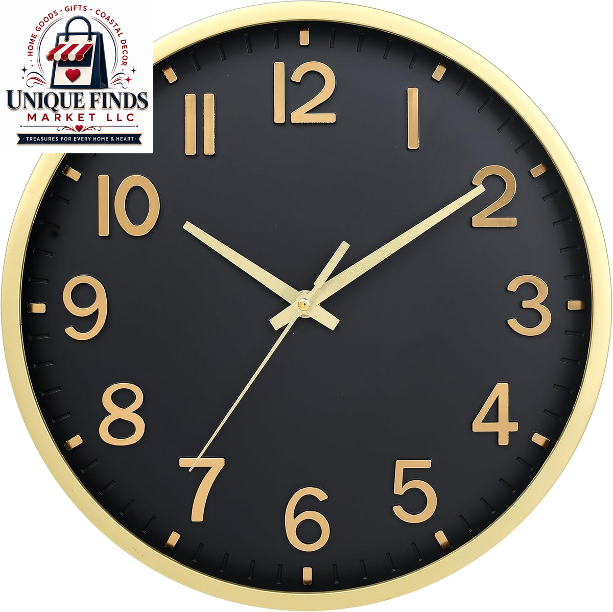 Battery Operated 12-Inch Modern Silent Wall Clock for Home and Office Décor (Gray and White)