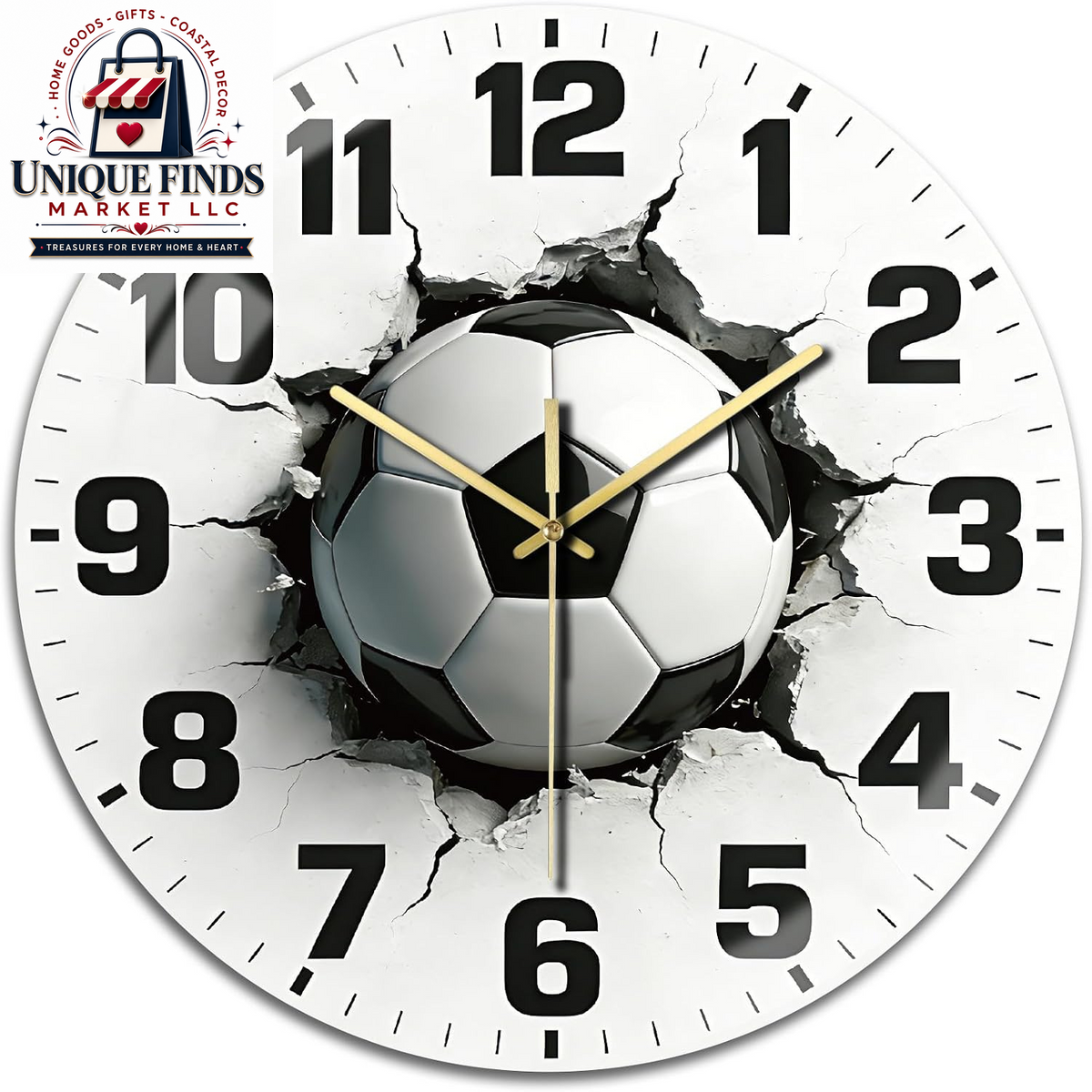 Peacoblue 12-Inch Battery-Operated Basketball Wall Clock