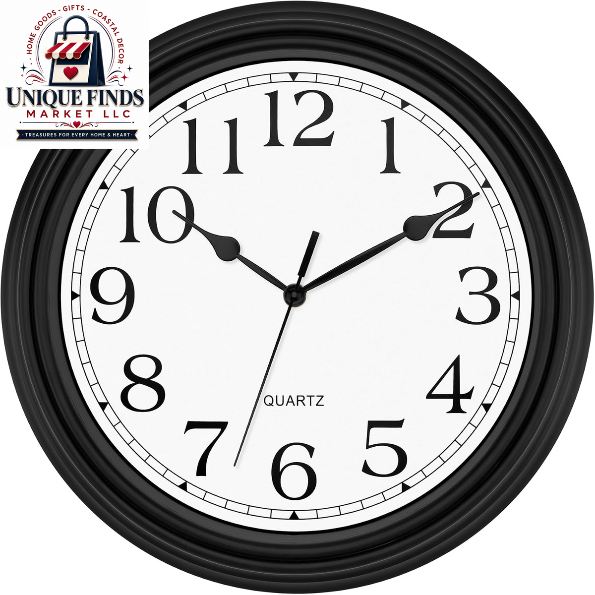 Foxtop 12-Inch Retro Silent Wall Clock - Battery Operated Bronze Finish