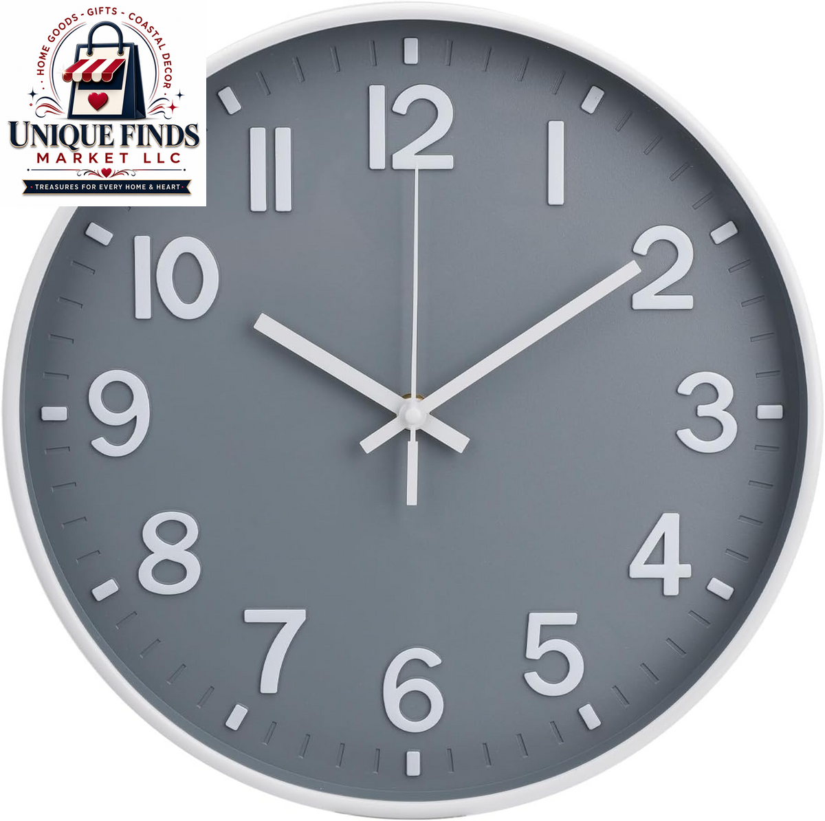 12-Inch Blue Modern Quartz Wall Clock - Silent Non-Ticking Battery Operated Decorative Timepiece for Living Room, Bedroom, Kitchen, and Office - Ideal Gift Option