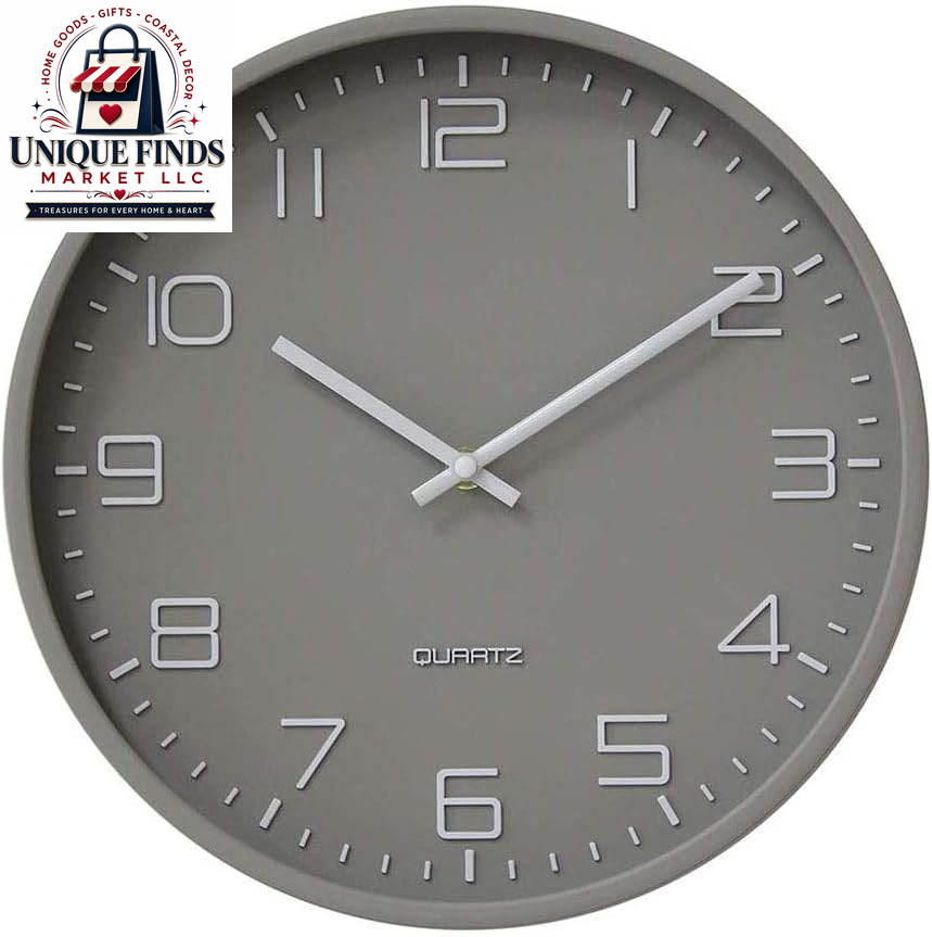 HZDHCLH 12-Inch Battery Operated Silent Wall Clock in Green