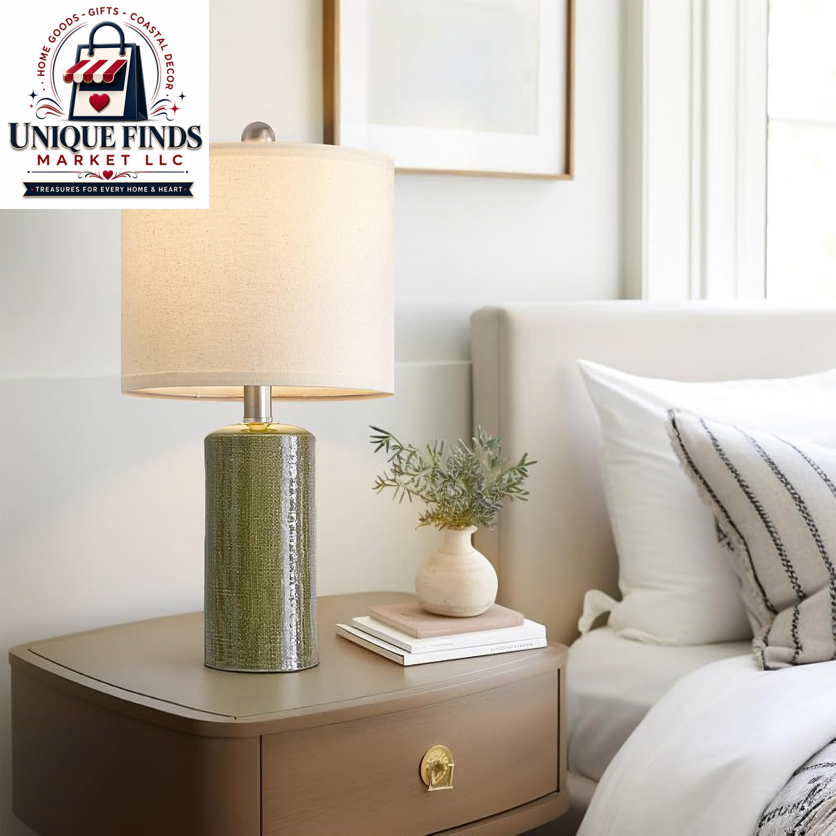 Set of 2 Modern 20.25" Ceramic Table Lamps for Living Room