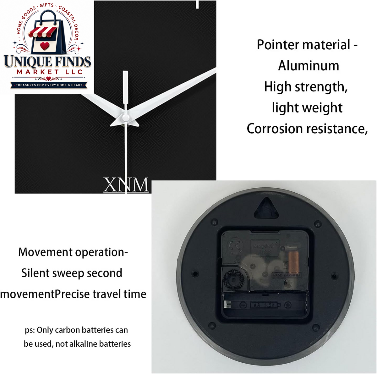 XNM 14-Inch Battery Operated Decorative Wall Clock
