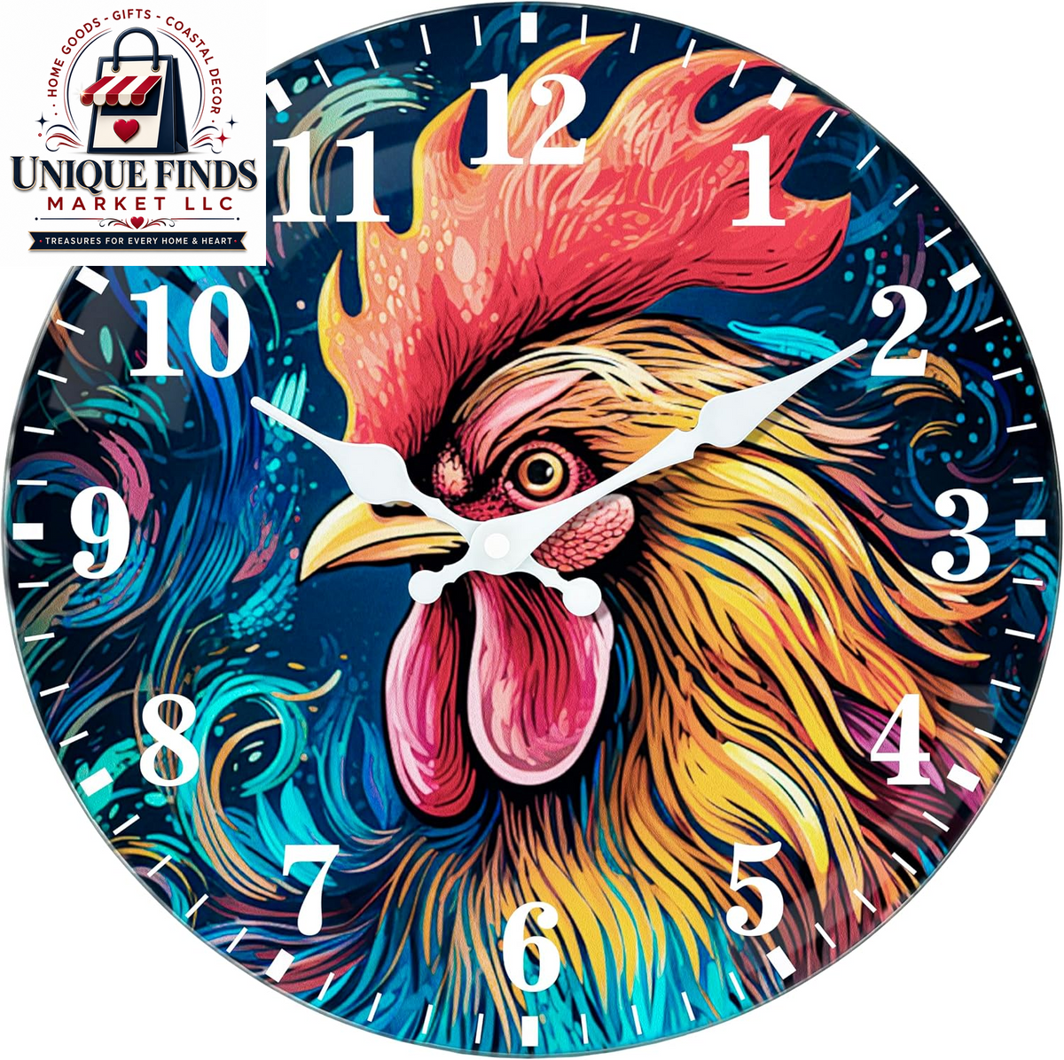 Elegant 8-Inch Cat-Themed Glass Wall Clock - Battery Operated, Silent Non-Ticking Analog Design for Home and Office Decor