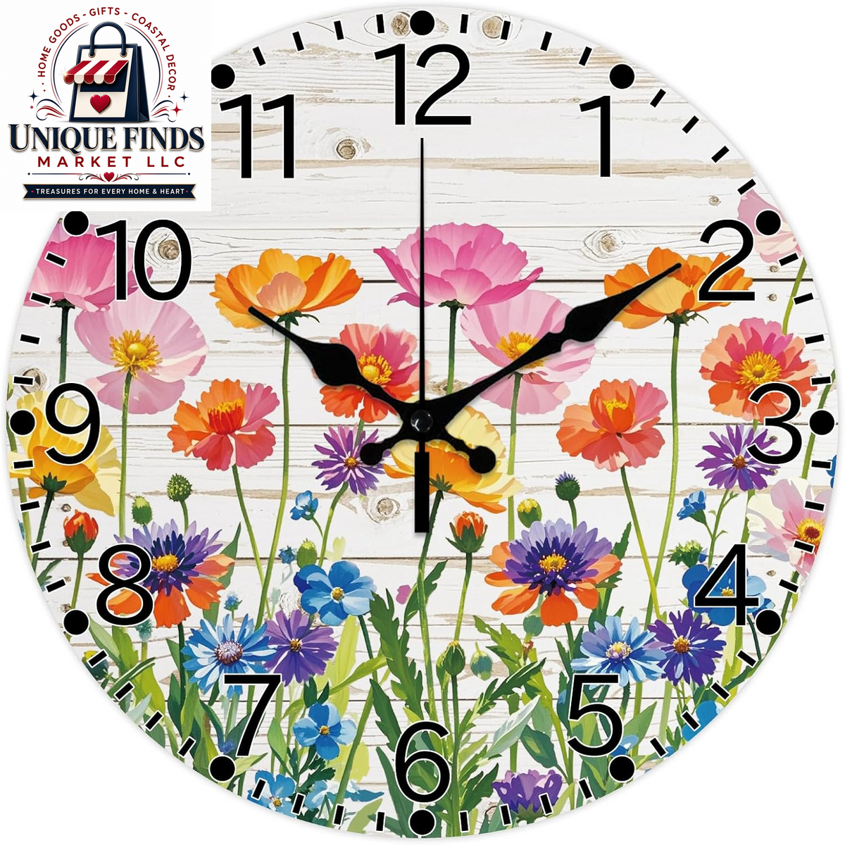 CHGCRAFT Industrial-Style 12-Inch Round Wall Clock with Guitar Pattern