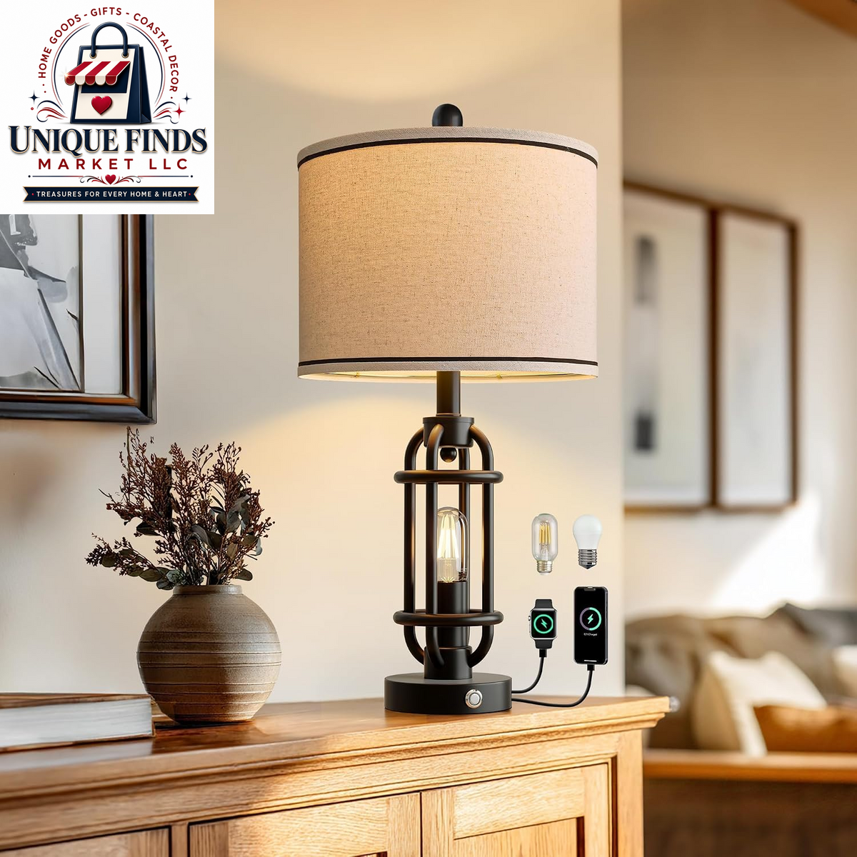 Set of 2 Modern 23.75" Table Lamps for Living Room and Bedroom Nightstands