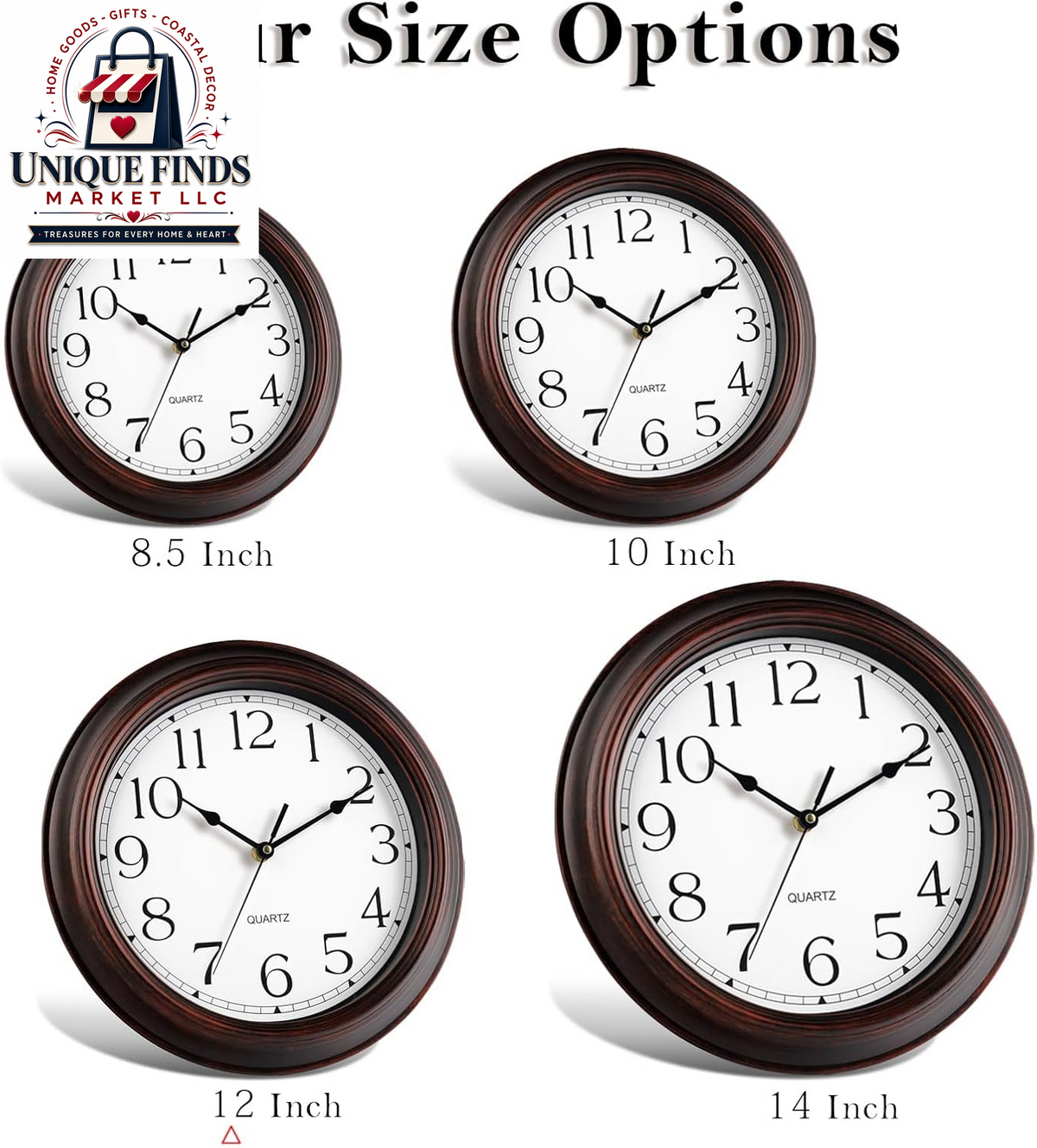 KECYET 12-Inch Battery-Operated Silent Wall Clock for Living Room