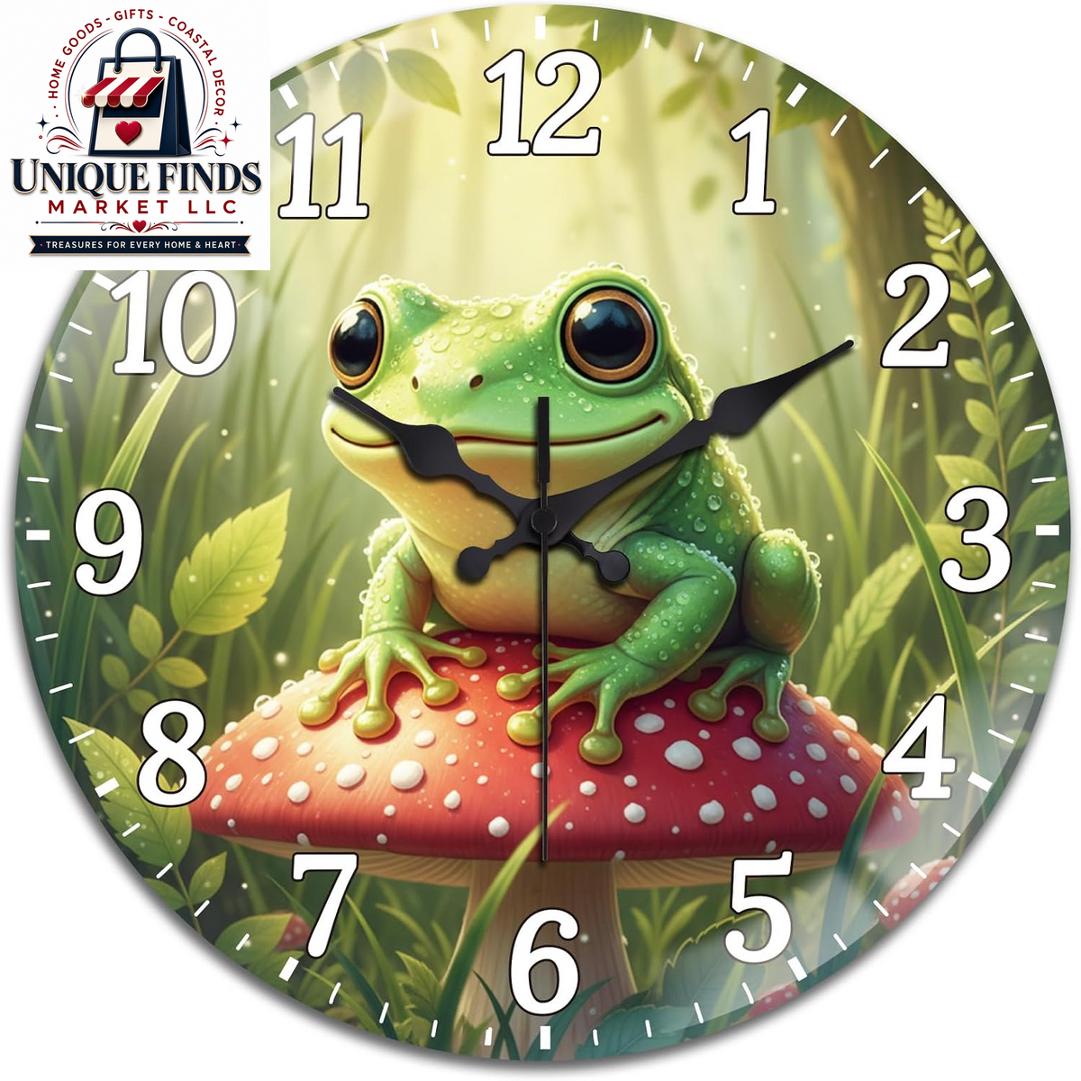 Peacoblue 12" Round Battery-Operated Marble Pattern Wall Clock