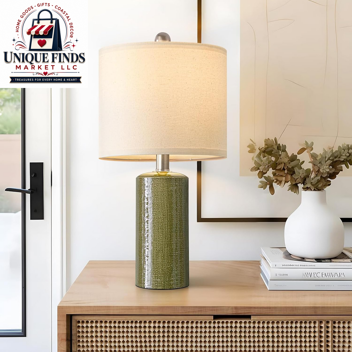 Set of 2 Modern 20.25" Ceramic Table Lamps for Living Room