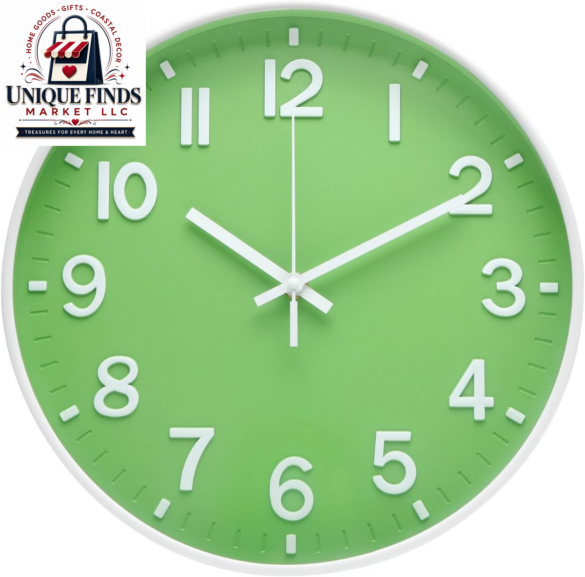 12-Inch Blue Modern Quartz Wall Clock - Silent Non-Ticking Battery Operated Decorative Timepiece for Living Room, Bedroom, Kitchen, and Office - Ideal Gift Option