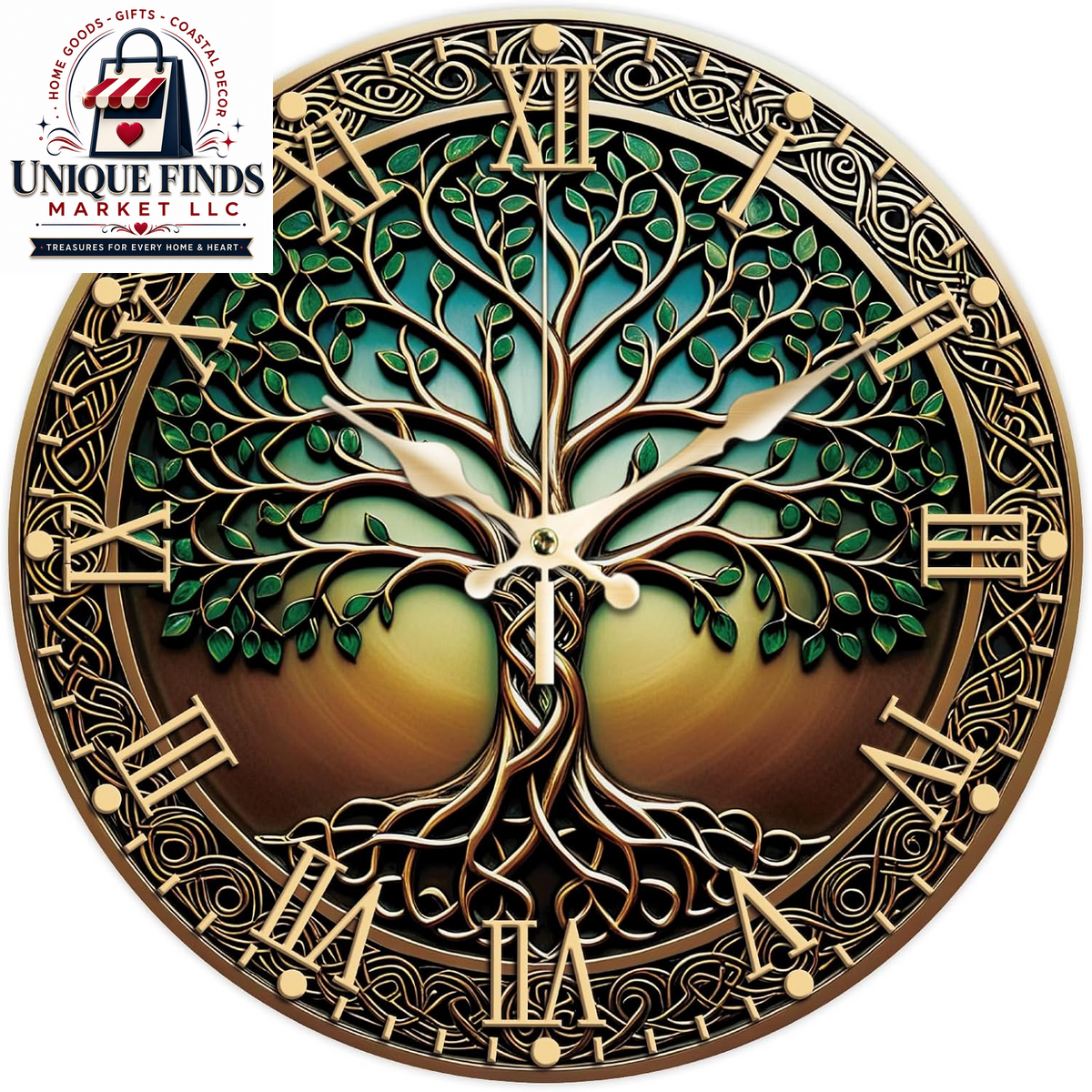 CHGCRAFT Industrial-Style 12-Inch Round Wall Clock with Guitar Pattern