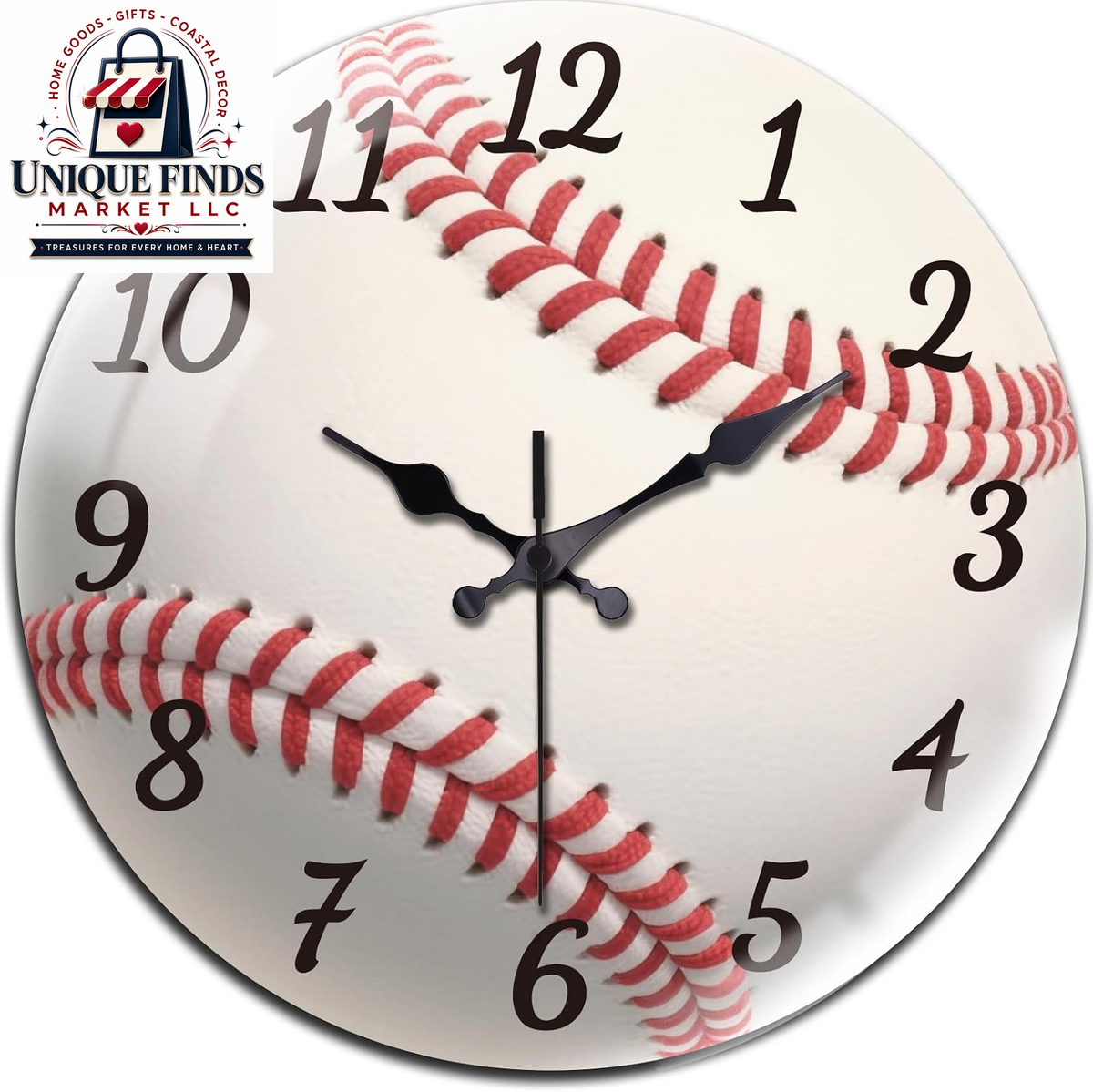 Peacoblue 12" Round Battery-Operated Marble Pattern Wall Clock