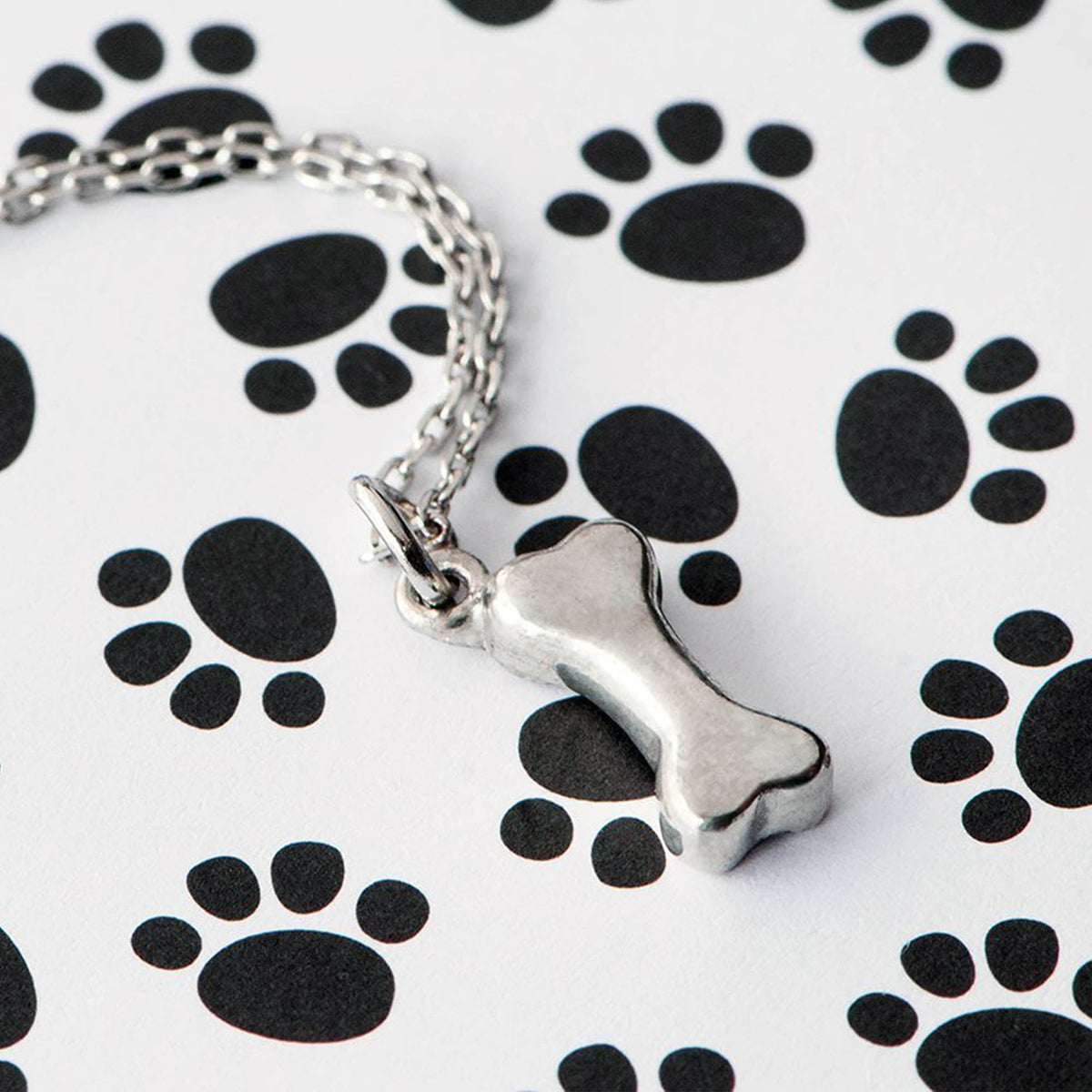 Dog Lover Silver Tone Pendant Necklace