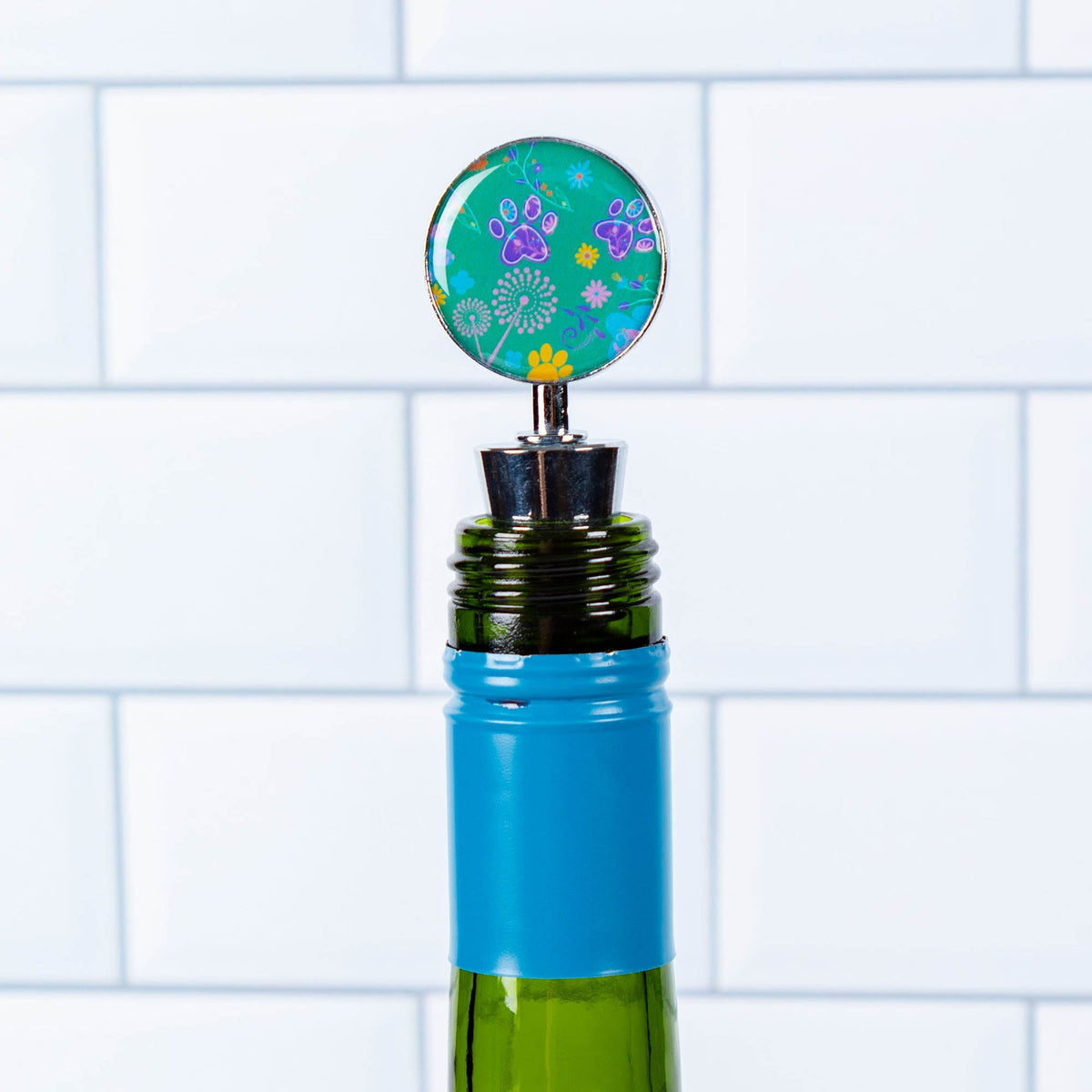 Fields of Flowers Paws Wine Stopper - Set of 2