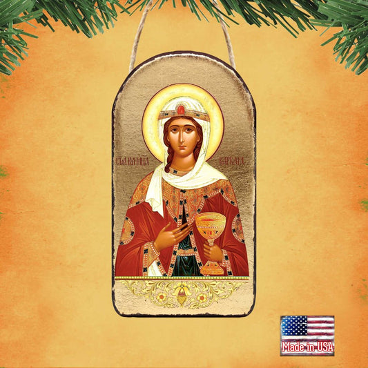 Saint Barbara Religious Orthodox Sacred Icon Ornament - Inspirational Icon Decor - 87038