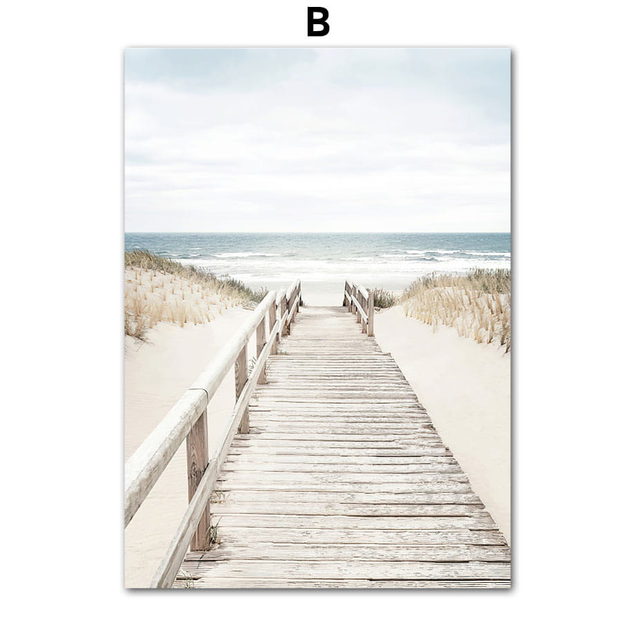 Dandelion Dolphin Beach Flower Canvas Wall Art