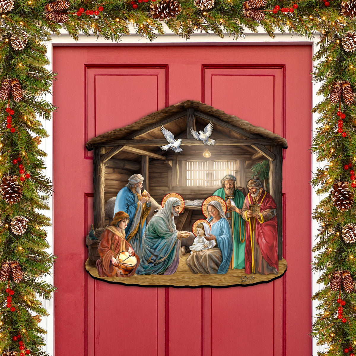 Nativity Scene Holiday Door Decor by G. Debrekht - Nativity Holiday Decor - 8652763H