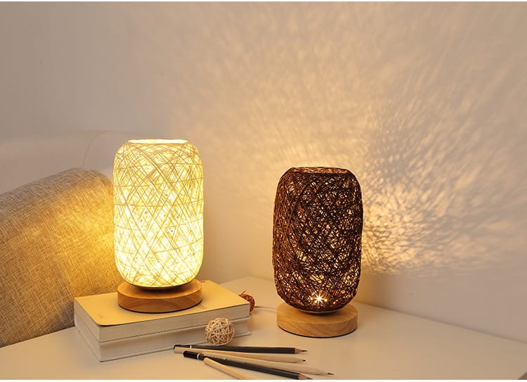 Beige Wooden Vine LED Night Light Table Lamp
