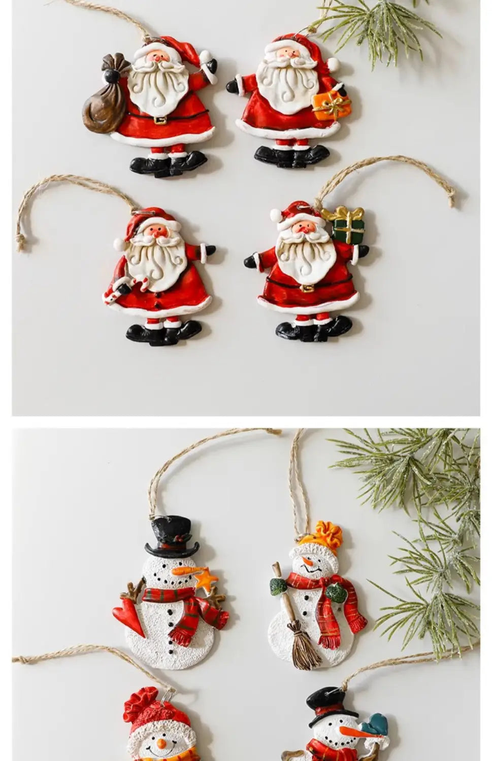 Christmas Elderly Snowman Gingerbread Pendants