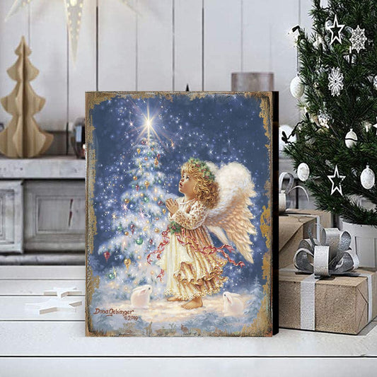 My Christmas Wish Art Wooden Wall Art by D. Gelsinger - Nativity Holiday Decor - 95656B-0703