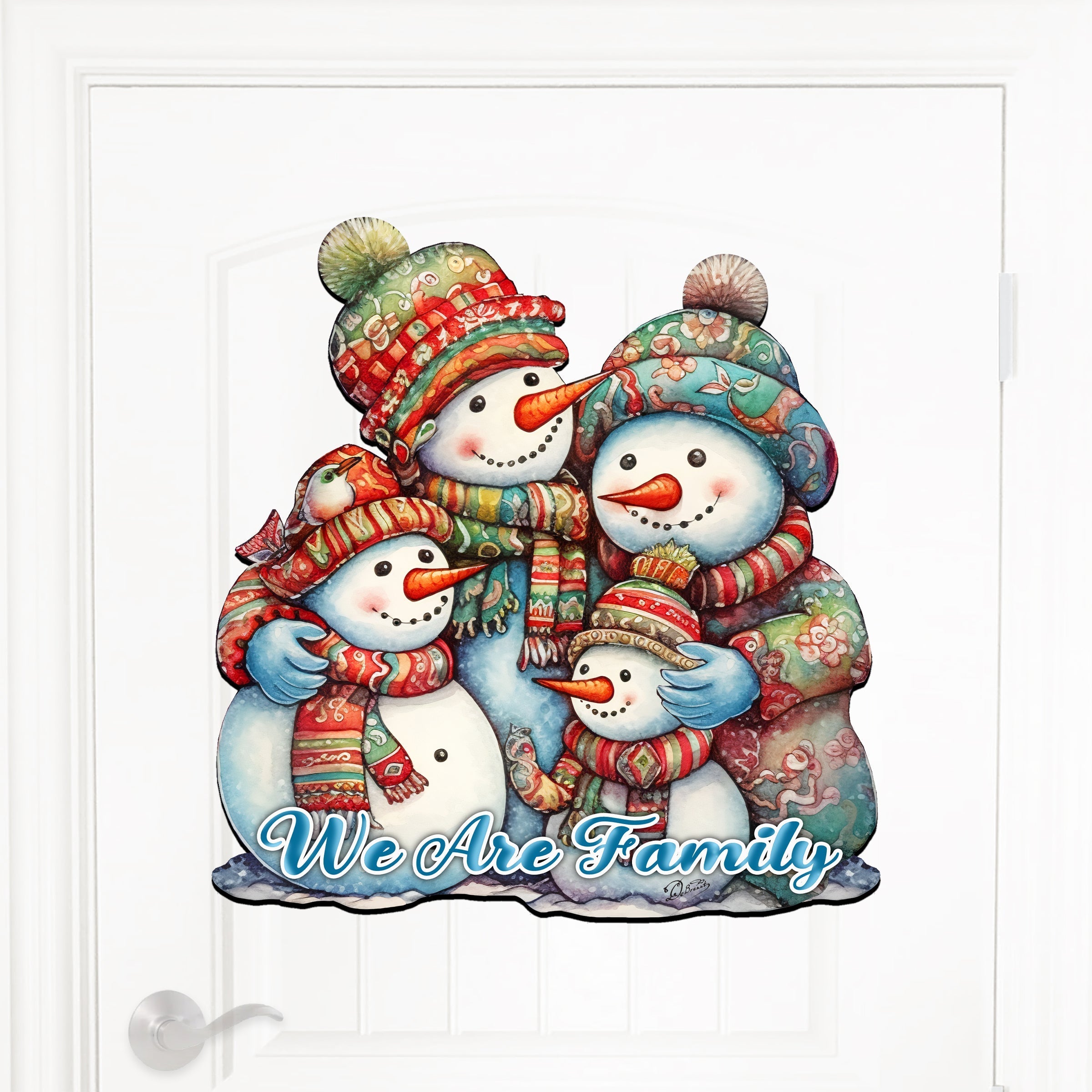 Snowman's Family Holiday Door Decor  by G. Debrekht - Christmas Decor - 8611057H