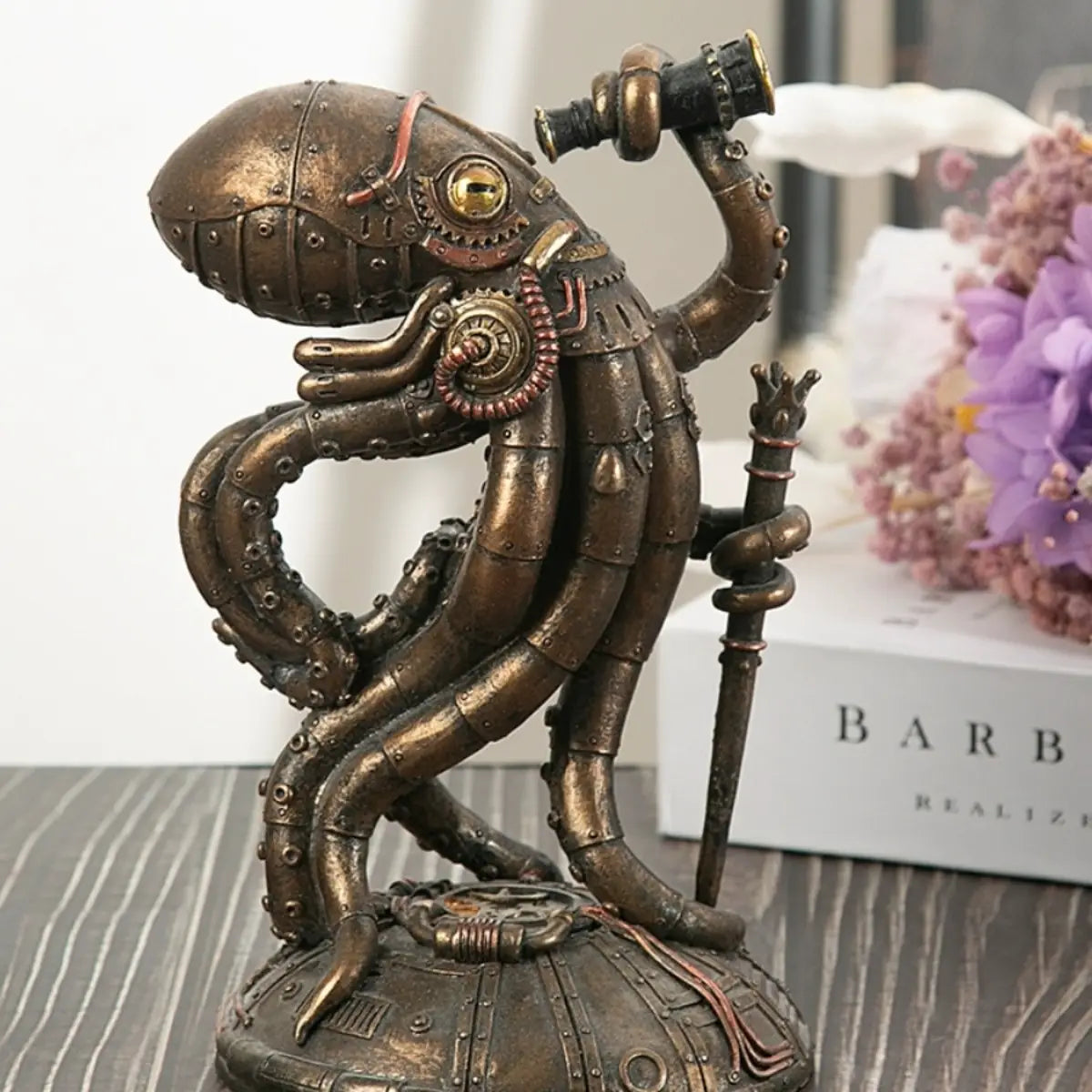Steampunk Mechanical Octopus Sculpture Decor