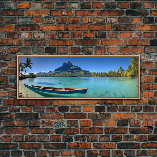 Beautiful Bora Bora Vacation Art, Bora Bora Photography Print, Panoramic Beach Art, Panoramic Photo Print, Lake House Art, Travel Decor