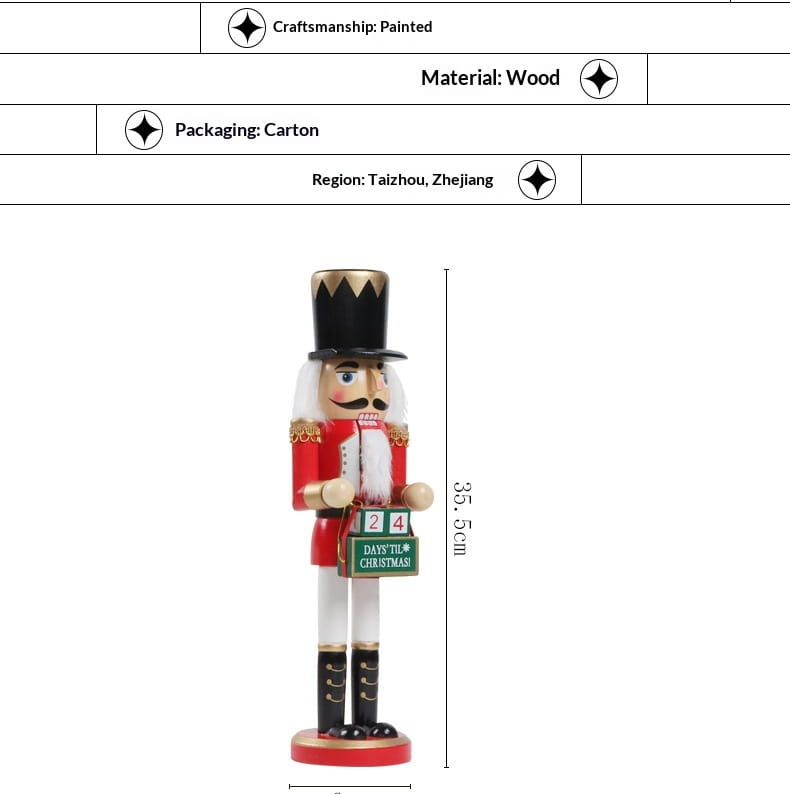 Wooden Nutcracker Christmas Tree Desktop Ornament