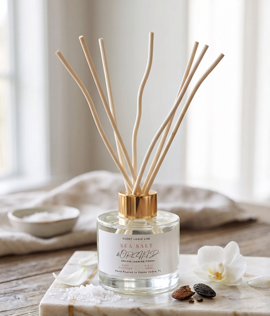 Sea Salt and Orchid Reed Diffuser – 100ml & 200ml | Hand-Poured Aroma for Home or Office